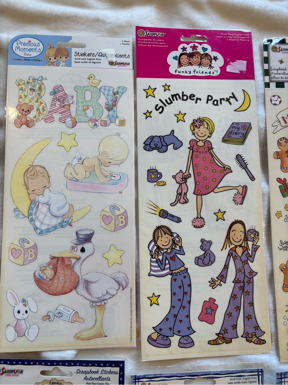 Vintage SandyLion Scrapbook Sticker Lot 2000-2004 - 14 new, 9 partial packages - Picture 5 of 14